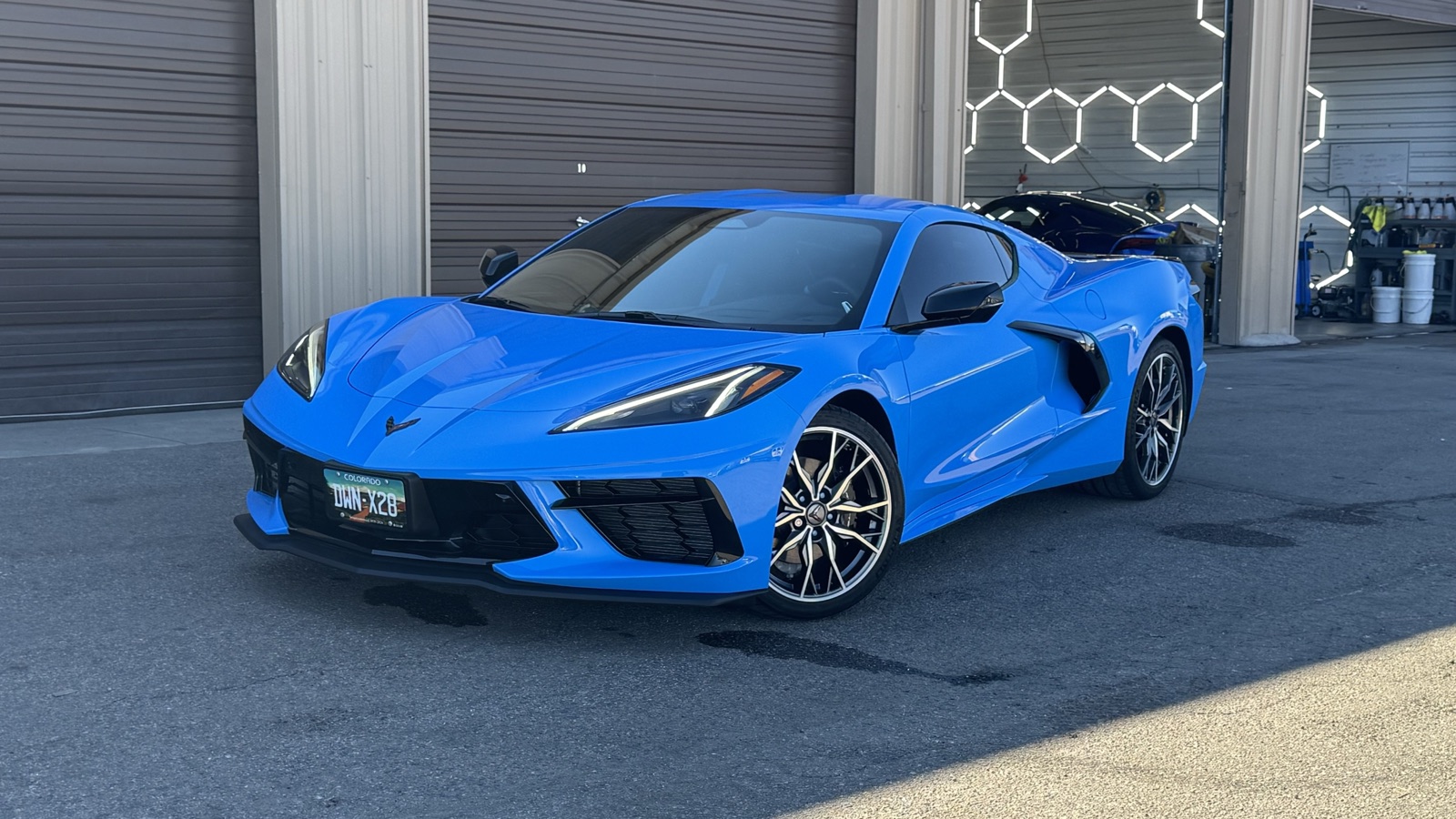 Corvette C8 Rapid Blue — ceramic coating + PPF